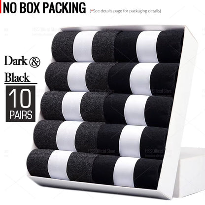 5/10 Pairs Men'S Cotton Blend Socks Black Business Men Socks Soft Breathable Summer Winter for Male Socks plus Size (6.5-14)