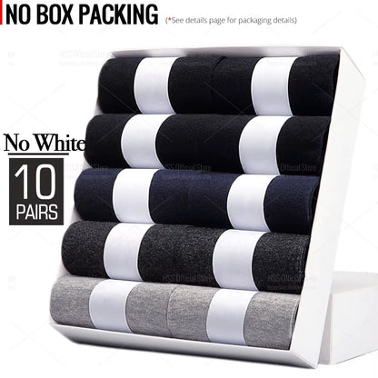 5/10 Pairs Men'S Cotton Blend Socks Black Business Men Socks Soft Breathable Summer Winter for Male Socks plus Size (6.5-14)