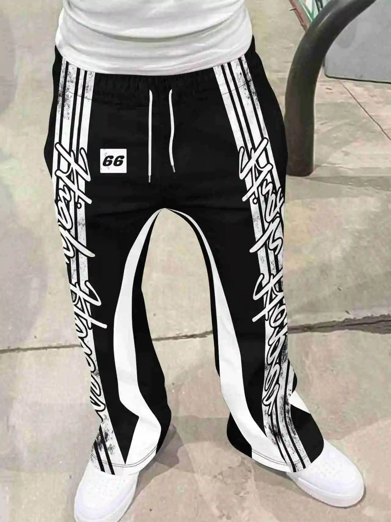 Elevate Your Style with Y2K Flared Pants - Trendy Loose 3D Print Trousers for Men and Women, Perfect for Streetwear and Casual Outings!