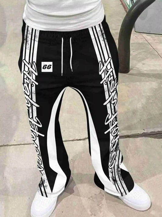 Elevate Your Style with Y2K Flared Pants - Trendy Loose 3D Print Trousers for Men and Women, Perfect for Streetwear and Casual Outings!